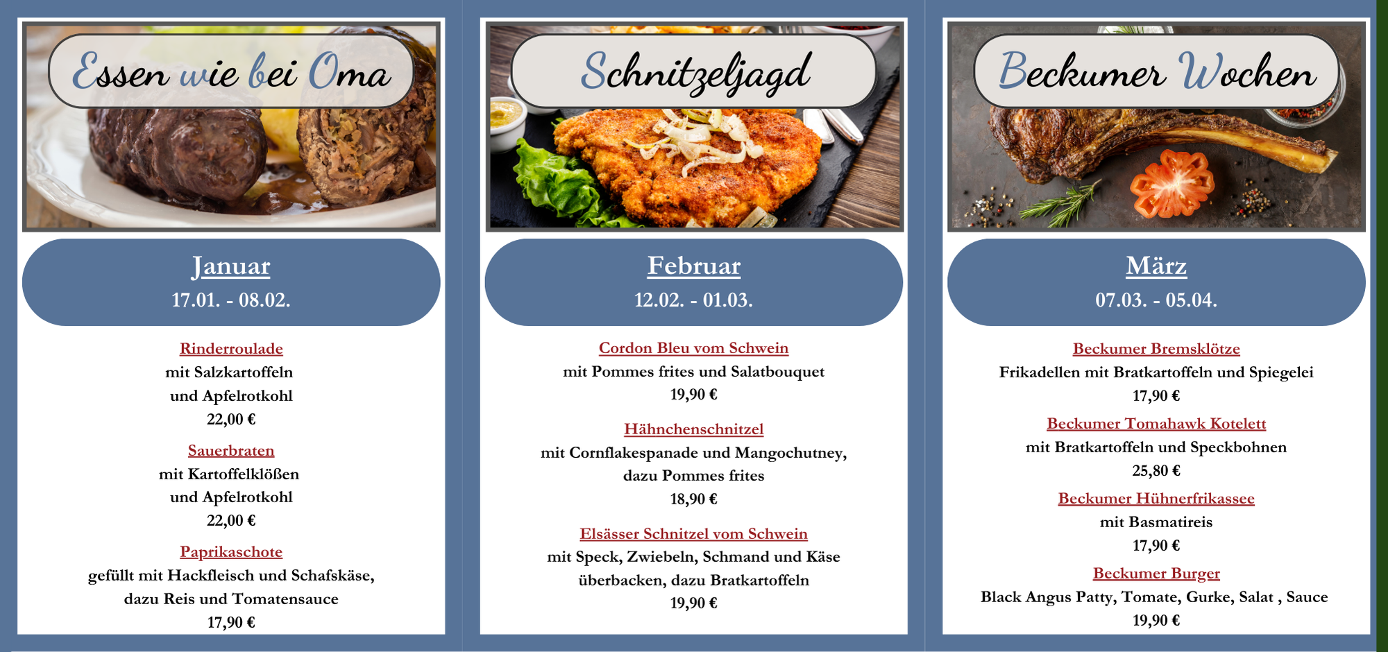 Kulinarischer Kalender Q1 26